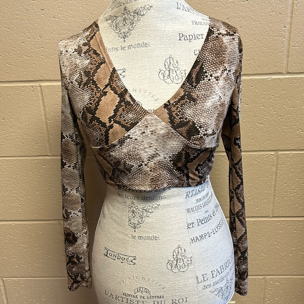 Snake print crop top